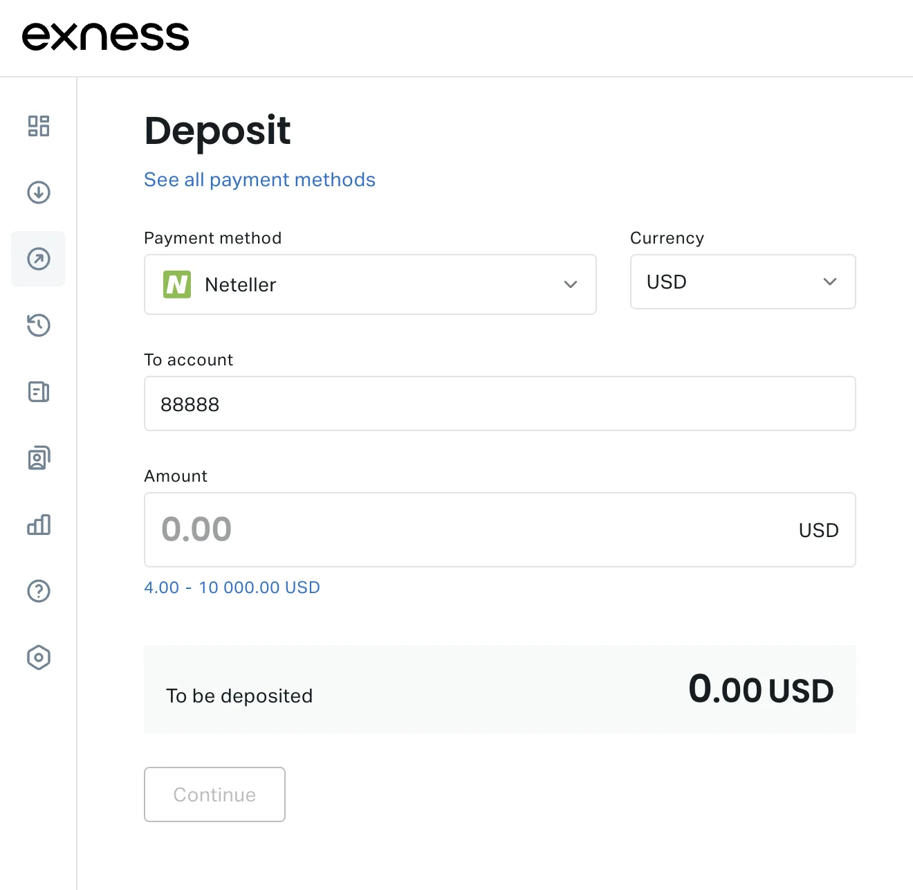 إيداع Exness Exness 存款